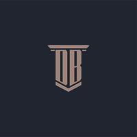 DB initial monogram logo with pillar style design vector