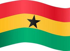Ghana flag wave  isolated  on png or transparent background,Symbol Ghana. vector illustration