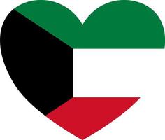 bandera de kuwait en forma de corazón aislada en png o fondo transparente, símbolos de kuwait.ilustración vectorial vector