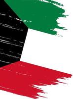 Kuwait flag with brush paint textured isolated  on png or transparent background.Symbol of  Kuwait. Vector illustration