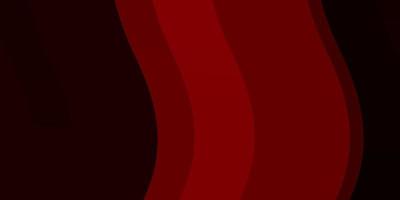 Dark Red vector background with curves.