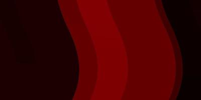 Dark Red vector background with curves.