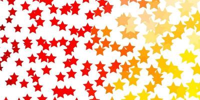 Light Red, Yellow vector background with small and big stars.