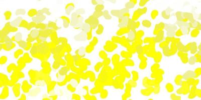 textura de vector amarillo claro con formas de memphis.