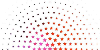 Light Pink, Red vector background with small and big stars.