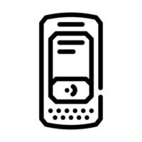 data collection terminal line icon vector illustration