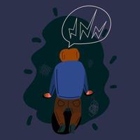 Anxious man hand drawn vector illustration