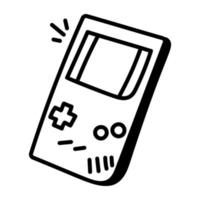 A game remote doodle line icon vector