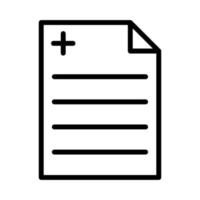 Document icon for hospital in line style vector