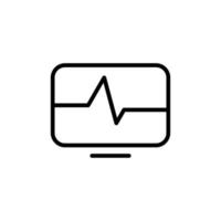 Pacemaker icon for health with simple shape and line style vector