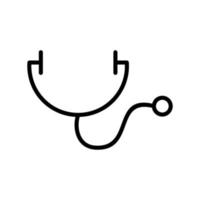 Stethoscope icon for health with simple shape and line style vector