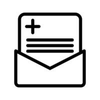 The message icon from the hospital usually contains a diagnosis or news, with a simple shape and line style vector