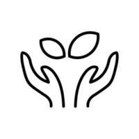un ícono para las personas que aman las plantas, con formas simples y estilo de línea vector