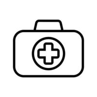 Medical bag icon for health in simple shape and line style vector