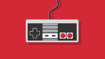 Retro classic game controller with colorful background vector
