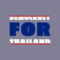 protesta por la democracia en la plantilla de diseño de carteles de tailandia decorativa con el estilo de diseño plano de la bandera de tailandia vector