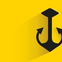 anchor symbol on yellow background vector