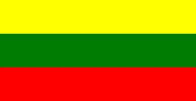 color isolated vector illustration of the flag of Lithuania