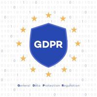 concepto gdpr sobre fondo digital con estrellas vector