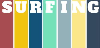 ilustration vector and text of surfing