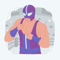 concepto de jugador de lucha libre vector