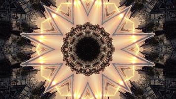 Tiny planet kaleidoscopic abstract video