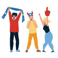 Sports Fans Cheering And Shouting Together Vector