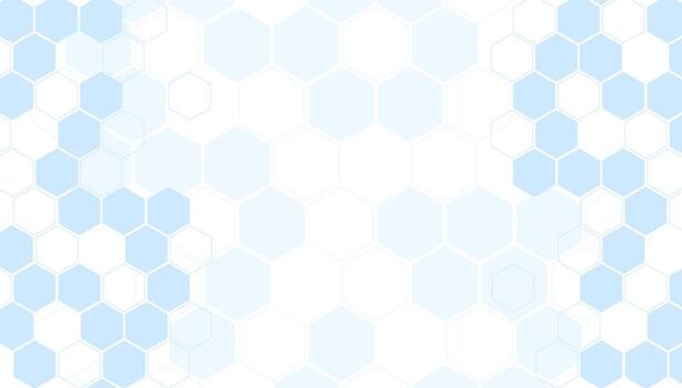Blue and white abstract technology background with hexagons. vector