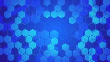 Blue abstract technology background with hexagons. vector