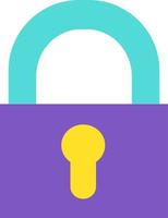 Design Colorful Vintage Locked Gate Padlock Icon vector