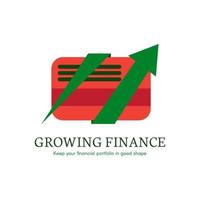 Growing finance flat gradient icon vector