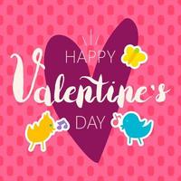 Happy Valentines Day greeting card cartoon design vector