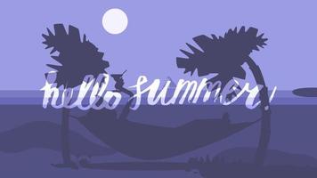 Hello Summer Lettering vector