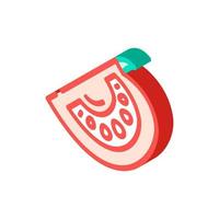 half tomato isometric icon vector illustration