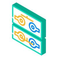 push button switch mechanism isometric icon vector illustration