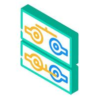 push button switch mechanism isometric icon vector illustration