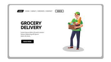 Grocery Delivery Service Food Online Order Vector