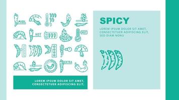 Spicy Pepper Different Scale Landing Header Vector