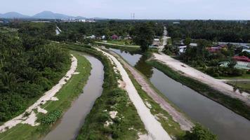 Aerial view Malays kampung village video