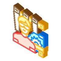 carpenter worker isometric icon vector illustration