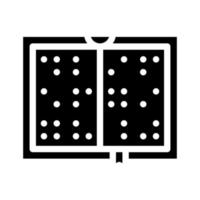 braille libro glifo icono vector ilustración negro