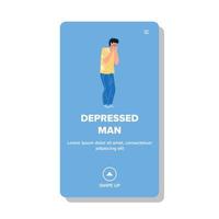 Depressed Man With Failure Trouble Crying Vector