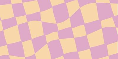 Retro checkerboard background for print design. Geometric background. Psychedelic retro checkerboard. Abstract vector pattern. Psychedelic wallpaper. Optical pattern. Abstract texture