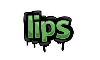 LIPS writing vector design on white background