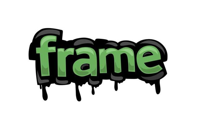 FRAME writing vector design on white background