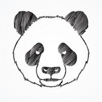 cara de cabeza de panda enojado vector