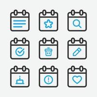 Calendar set vector icon. Isolated schedule icon vector design.