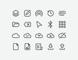 User interface vector icon set. Isolated linear style icon vector design.