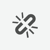 Unlink vector icon. Isolated broken link icon vector design.