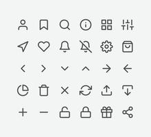 User interface vector icon set. Isolated linear style icon vector design.